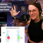 a YouTube style thumbnail. on the right side is me, a white woman in a crop top making an exasperated face and shrugging. on the left, text that reads, so much weirdnesss, picking the thumbnail pics was the hardest part! Bellow that are pictures of Mary Rboinette Rowal's book, the Lady Astronaut of Mars, a graph describing anterior tilt, and a screen shot of an x post about ICE recruiting Santa