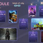 A graphic #stream #schedule on https://www.twitch.tv/phennoflore, Phenn.gay, and Youtube.com/@Phennoflore this coming week, July 13 - 19 All times in MDT Classic Summer Thrills: Alien Edition July 13th in the Lair of Lore #Discord Invite link discord.gg/tc3dawkGwa Alien starting at 6:00 PM MDT Aliens starting at 8:00 PM MDT Streams & Assorted Tomfoolery: July 14th Rose Plays: Bloodborne Phenn on color commentary and puppy menacing duty ~5:00 pm MDT on #Twitch Girl Juice Day!!!: July 15th Digimon Beatbreak Episodes: 23 & 24 in the Discord at 7:30 AM MDT Void Stranger on Twitch at 9:00 AM MDT Streams & Assorted Tomfoolery: July 17th Phenn Plays: Marathon Rooking About Not my fault April is here and therefore not at her PC  ~1:00 PM MDT Streams & Assorted Tomfoolery: July 18th Phenn Plays: Phantom Brigade Mecha xcom if every turn was 5 seconds of Transistor’s Turn () system 11:00 AM MDT