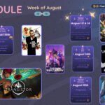 A graphic #stream #schedule on https://www.twitch.tv/phennoflore, Phenn.gay, and Youtube.com/@Phennoflore this coming week, August 10-16 All times in MDT August 10th I've Had Bond on the Brain Lately #Discord Invite link discord.gg/tc3dawkGwa Dr. No 6:00 PM MDT From Russia With Love 8:00 PM MDT August 11th Streams & Assorted Tomfoolery Rose Plays: Transistor Rose sort of knows what she's in for now ~6:00 PM MDT #Twitch August 12 & 14 Streams & Assorted Tomfoolery Slaying Spires as a Treat Will we run shiv, claw, or one of those decks where you actually pay for things? 3:00 PM MDT August 14th Girl Juice Day!!! It's HRT day, so we start with Digimon in the discord, followed by Void Stranger till Jules' and my brains melt 7:30 AM MDT Beatbreak Eps 29 - 30 9:00 AM MDT Void Stranger August 15th Streams & Assorted Tomfoolery Pragmata Post game fuck-abouts, shenanigans, and boss fights 11:00 AM MDT