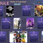 A graphic #twitch #schedule on https://www.twitch.tv/phennoflore, Phenn.gay, and Youtube.com/@Phennoflore this coming week, August 24-30 All times in MDT Girl Juice Day! August 24th 7:30 AM MDT Digimon Beatbreak Eps 31-32 Discord icon 9:00 AM MDT Void Stranger August 24th I've Had Bond on the Brain Lately #Discord Invite link discord.gg/tc3dawkGwa August 24th 6:00 pm MDT You Only Live Twice 8:00 pm MDT On Her Majesty’s Secret Service August 25th Streams & Assorted Tomfoolery Rose Plays: Kingdom Hearts This time Rose is showing me one of her favorite games ~6:00 PM MDT Streams and Tom Foolery August 26-28 Slaying Spires as a Treat We like free cards ok? And yes, this is basically polycule date night ~ 3:00 pm MDT Girl Juice Day! August 29th 7:30 AM MDT Digimon Beatbreak Eps 32-33 Discord icon 9:00 AM MDT Void Stranger Streams and Tom Foolery August 30th Nier: Automata Which run were we in again? 11:00 am MDT