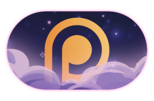 the old patreon logo, in gold, on a starry background